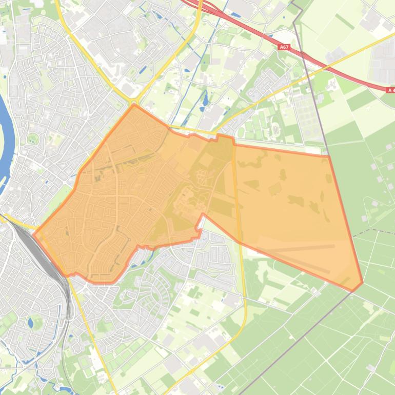 Kaart van de wijk Venlo-Oost-Noord.