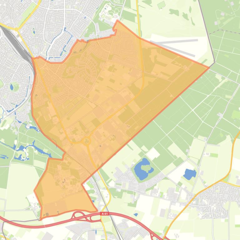 Kaart van de wijk Venlo-Oost-Zuid.