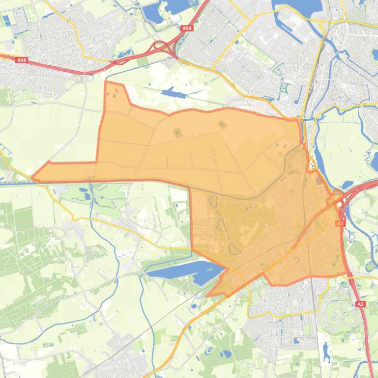 Kaart van de wijk Vught.