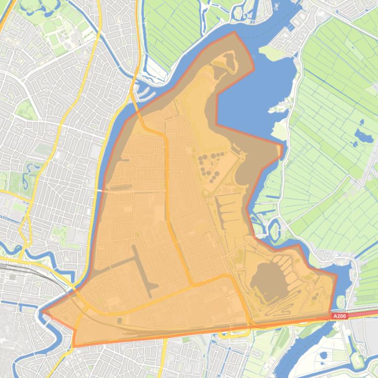 Kaart van de wijk Waarder- en Veerpolder.