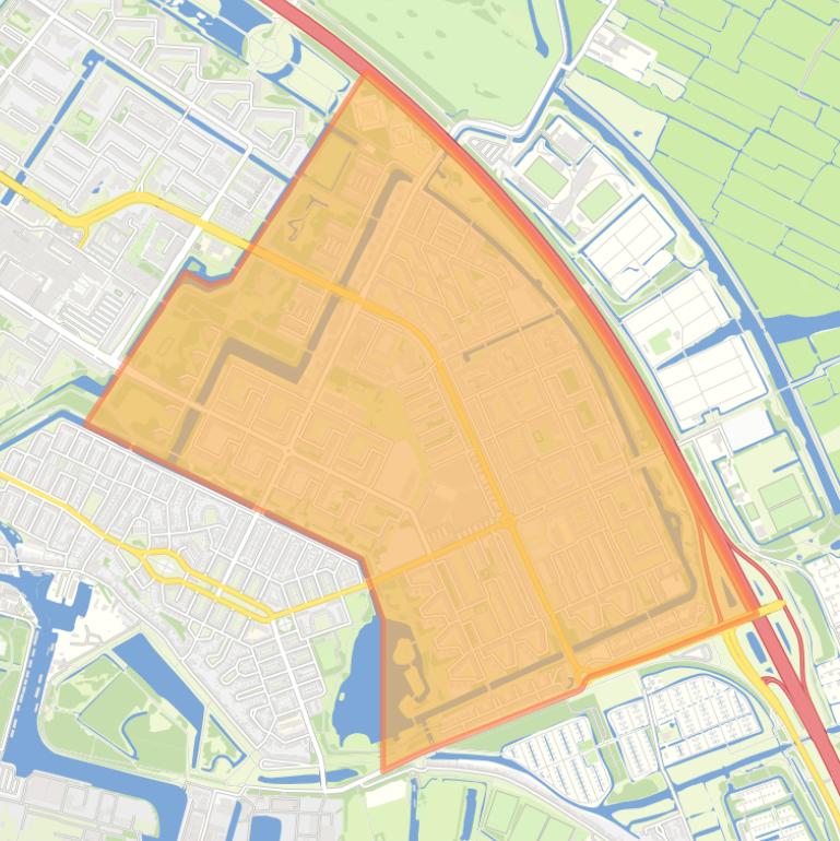 Kaart van de wijk Waterlandpleinbuurt.