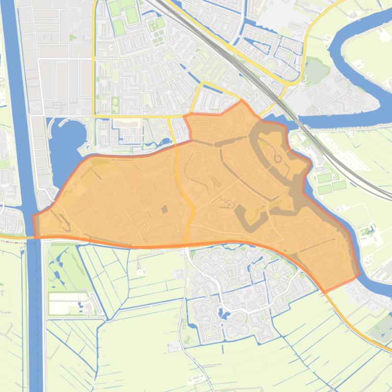 Kaart van de wijk Weesp Binnenstad/Zuid.