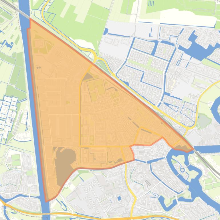 Kaart van de wijk Weesp-Noordwest.