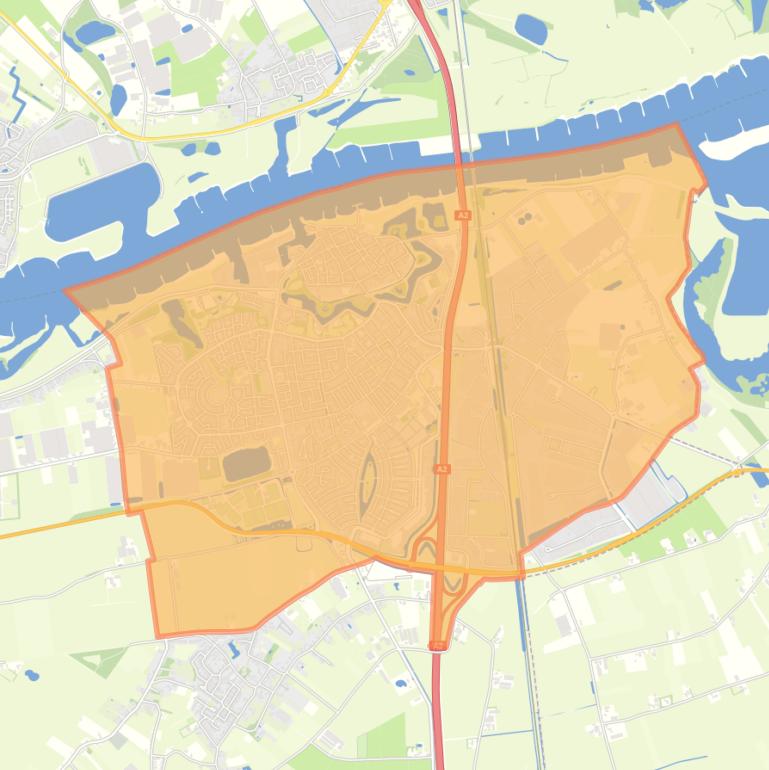 Kaart van de wijk Zaltbommel.