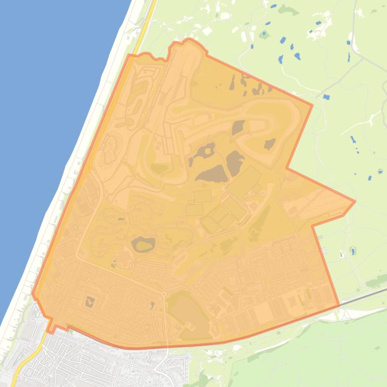 Kaart van de wijk Zandvoort Noord.