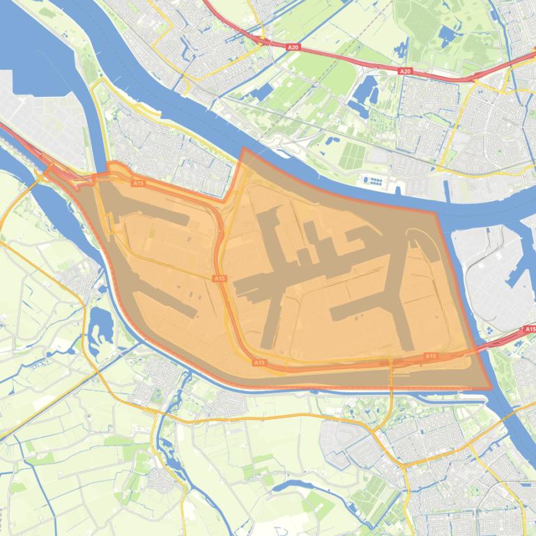 Kaart van de woonplaats Botlek Rotterdam.