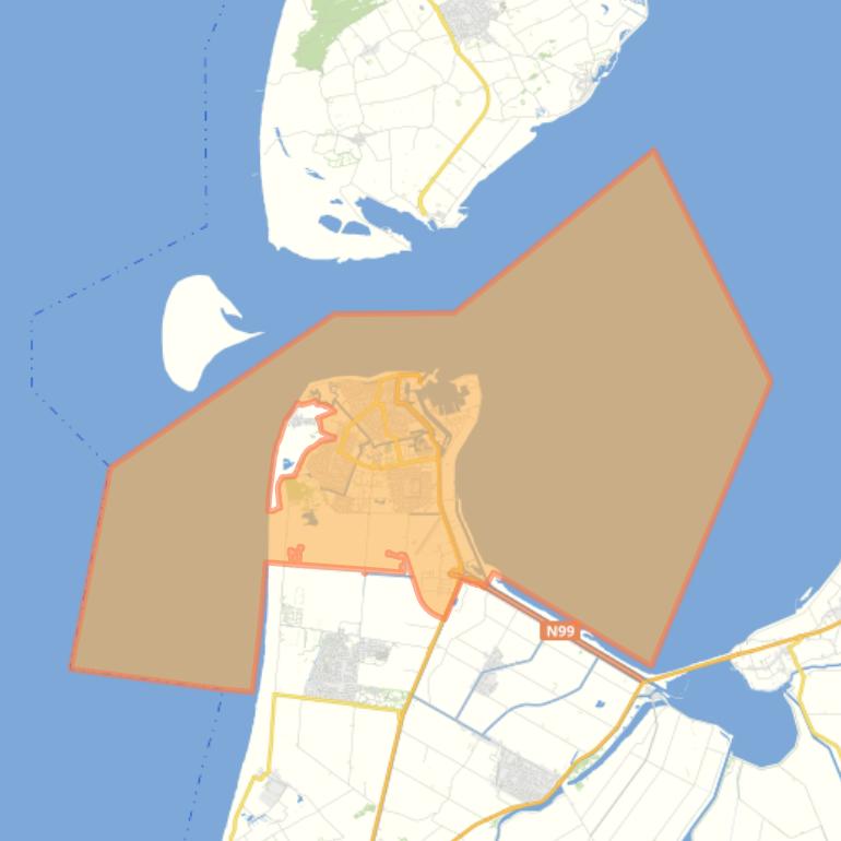 Kaart van de woonplaats Den Helder.