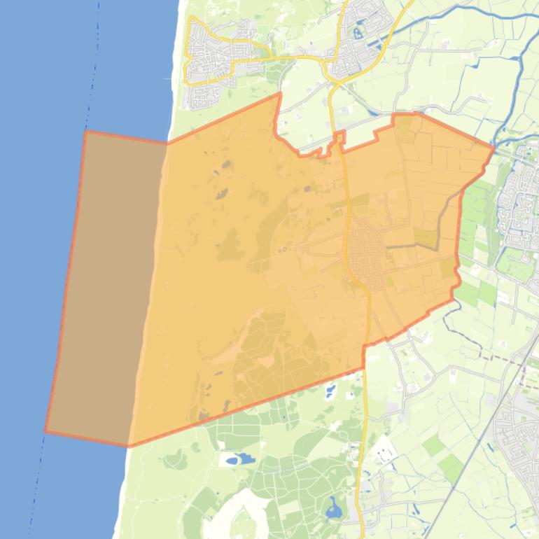 Kaart van de woonplaats Egmond-Binnen.