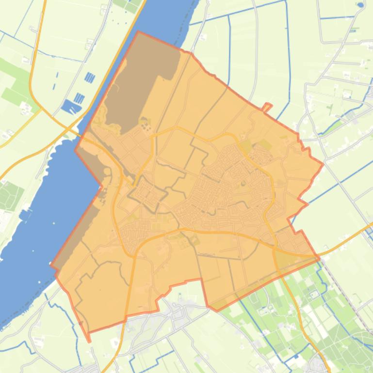 Kaart van de woonplaats Elburg.