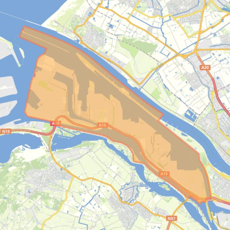 Kaart van de woonplaats Europoort Rotterdam.