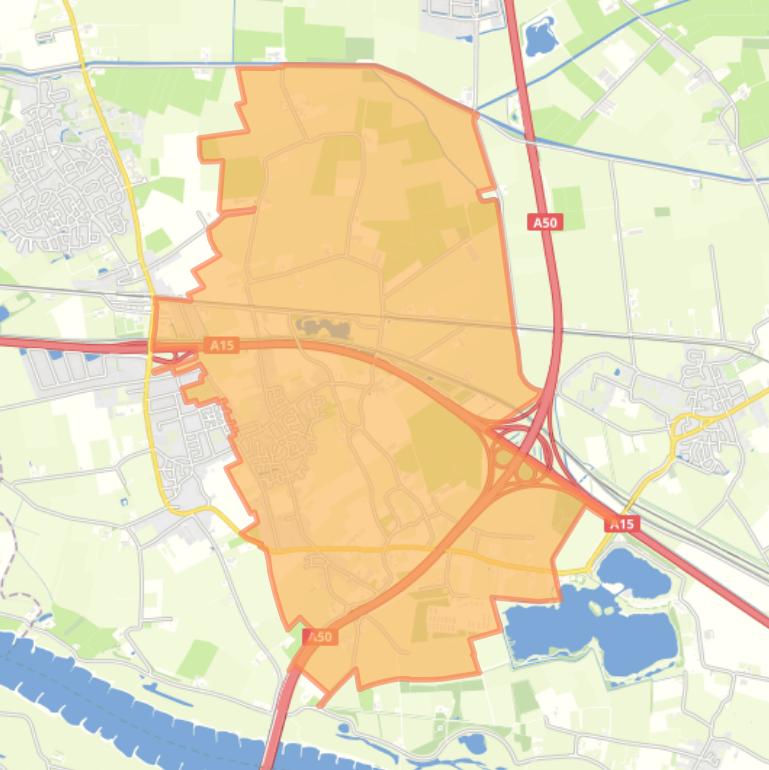 Kaart van de woonplaats Herveld.