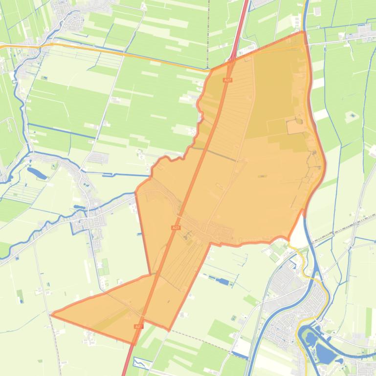 Kaart van de woonplaats Hoogblokland.