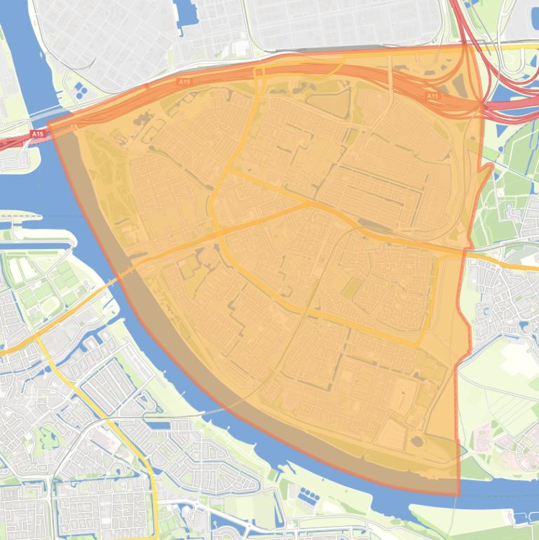 Kaart van de woonplaats Hoogvliet Rotterdam.