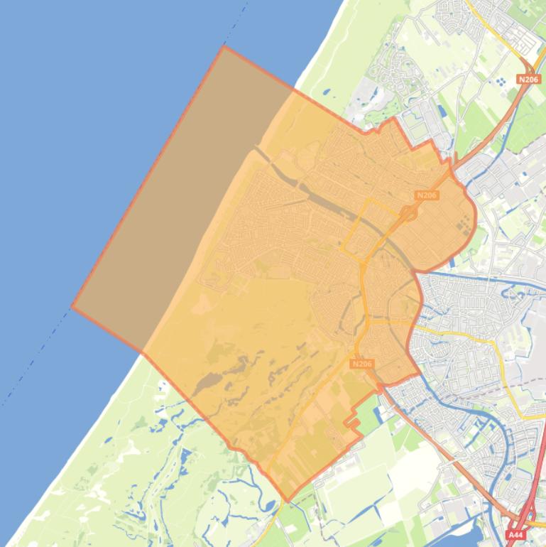 Kaart van de woonplaats Katwijk.