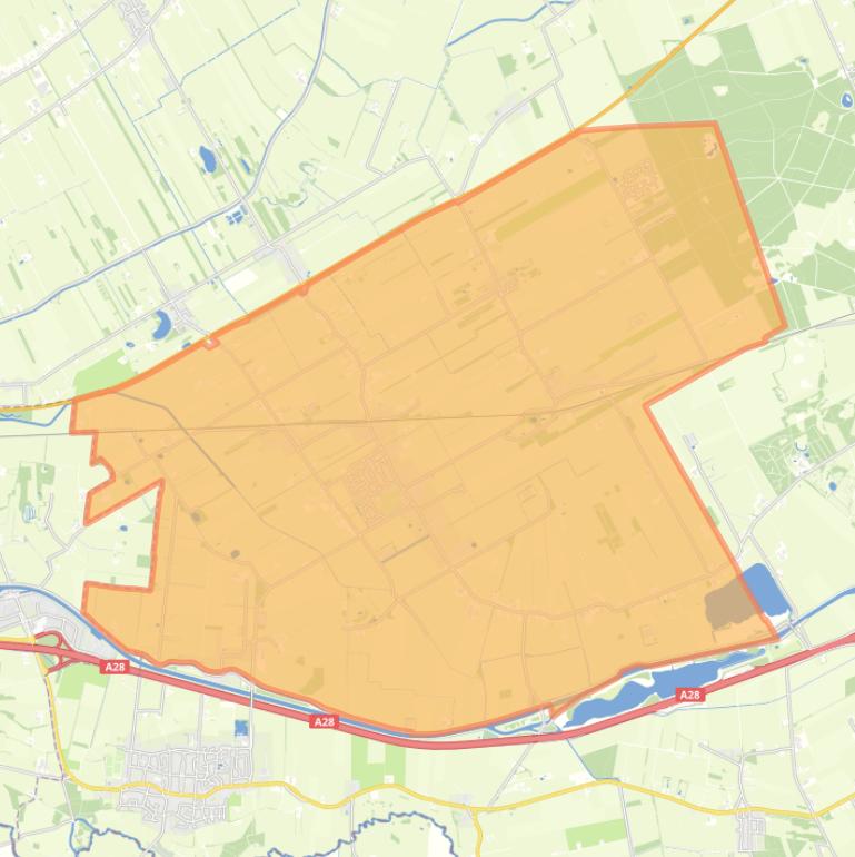 Kaart van de woonplaats Koekange.