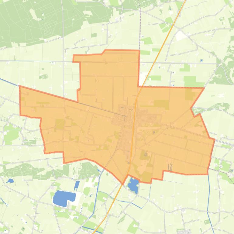 Kaart van de woonplaats Lemelerveld.