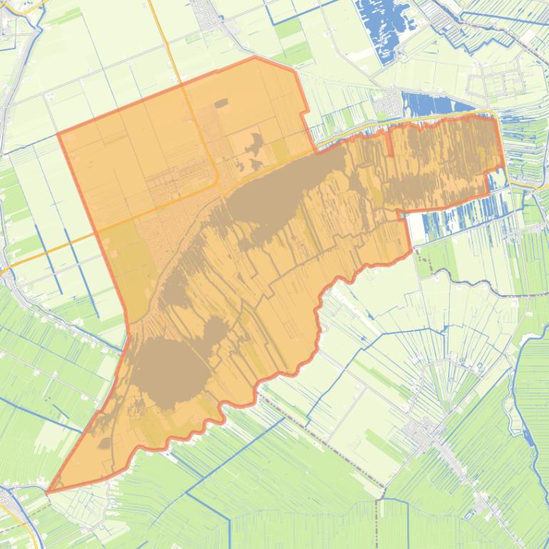 Kaart van de woonplaats Nieuwkoop.