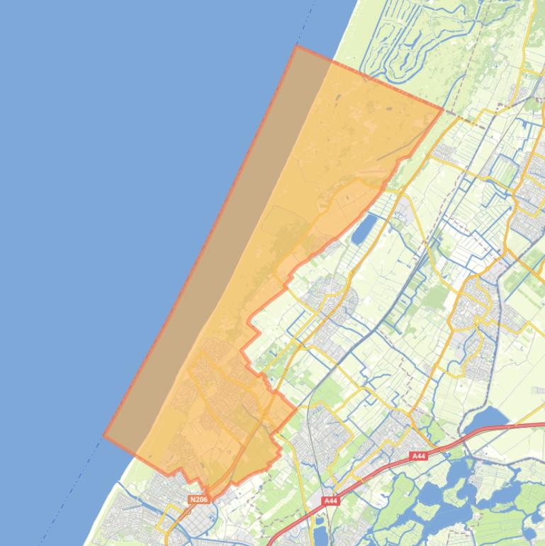 Kaart van de woonplaats Noordwijk.