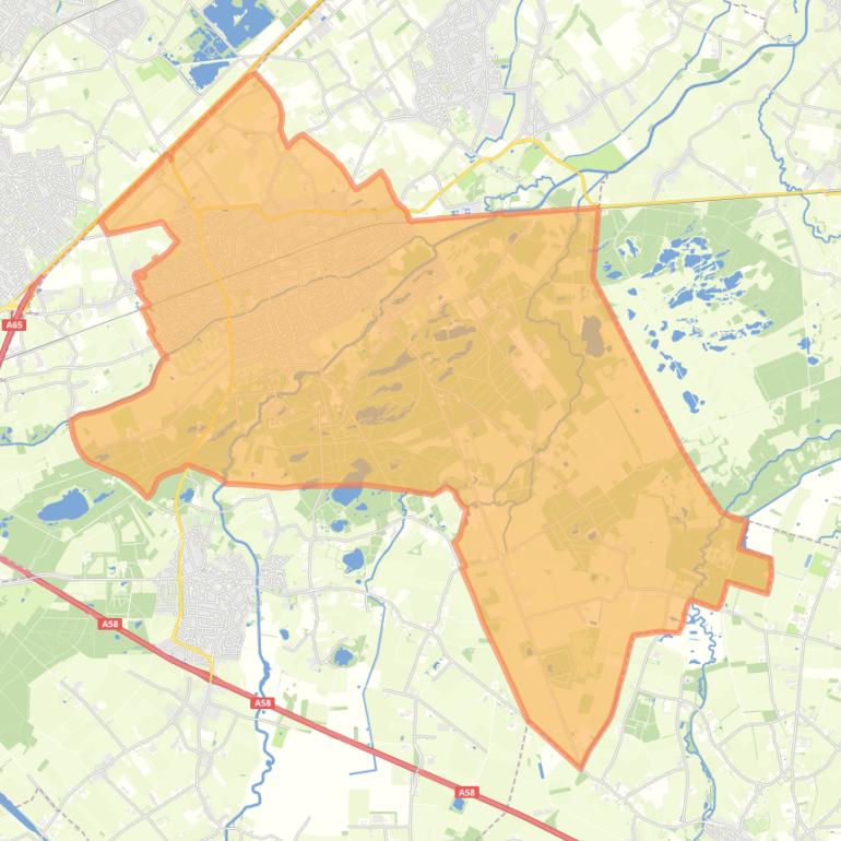 Kaart van de woonplaats Oisterwijk.