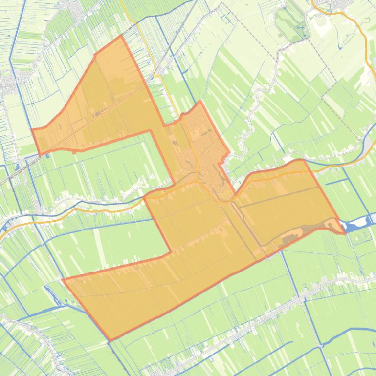 Kaart van de woonplaats Oudewater.