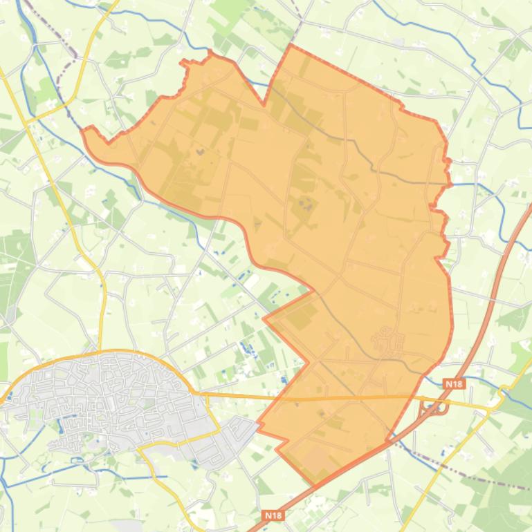 Kaart van de woonplaats Rietmolen.