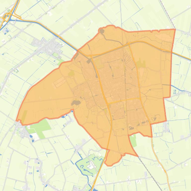 Kaart van de woonplaats Schagen.