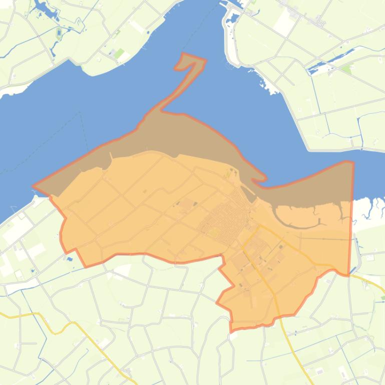 Kaart van de woonplaats Sint-Annaland.