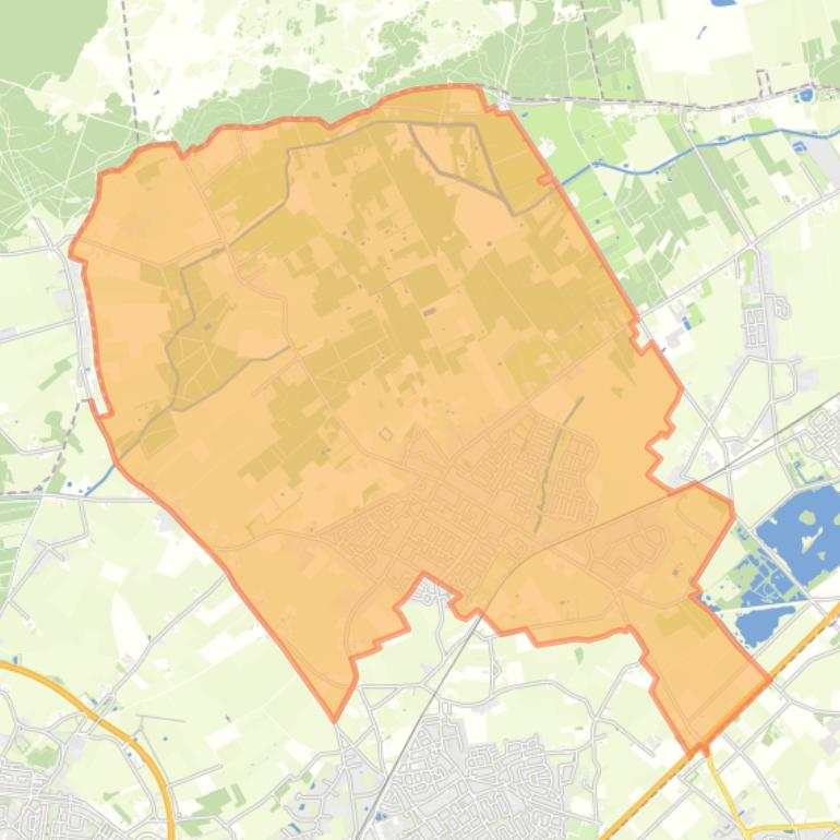 Kaart van de woonplaats Udenhout.