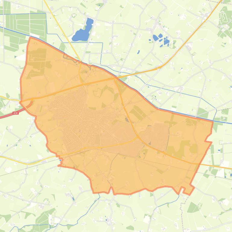 Kaart van de woonplaats Varsseveld.