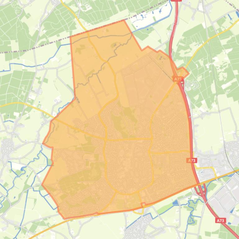 Kaart van de woonplaats Venray.