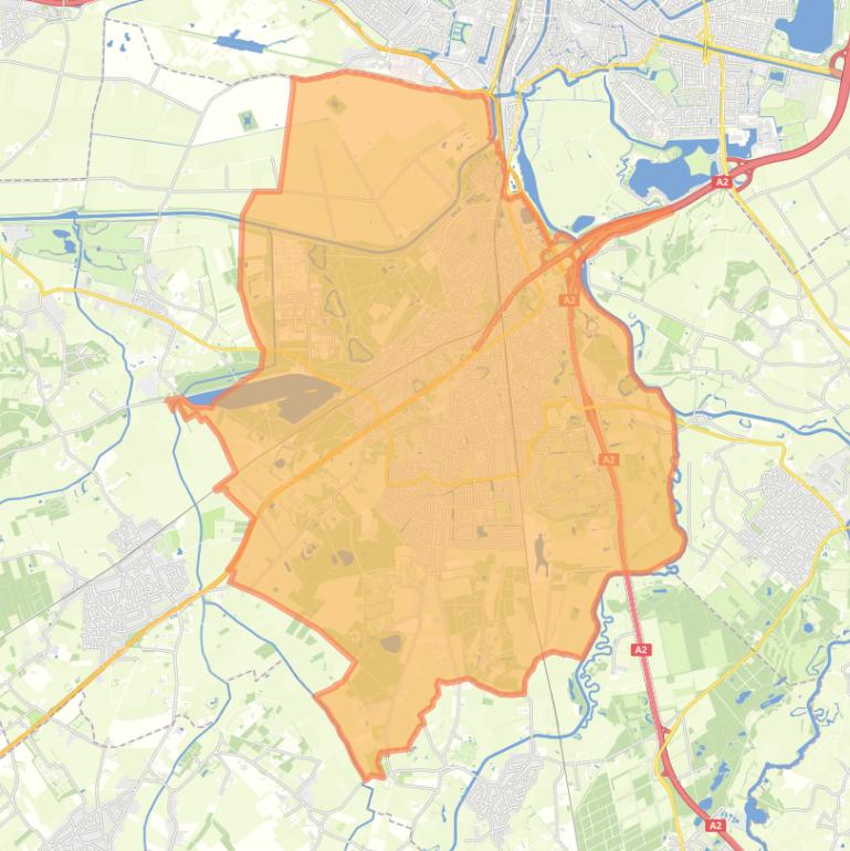 Kaart van de woonplaats Vught.