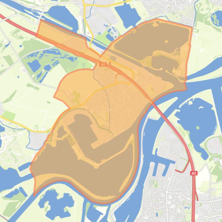 Kaart van de woonplaats Wessem.