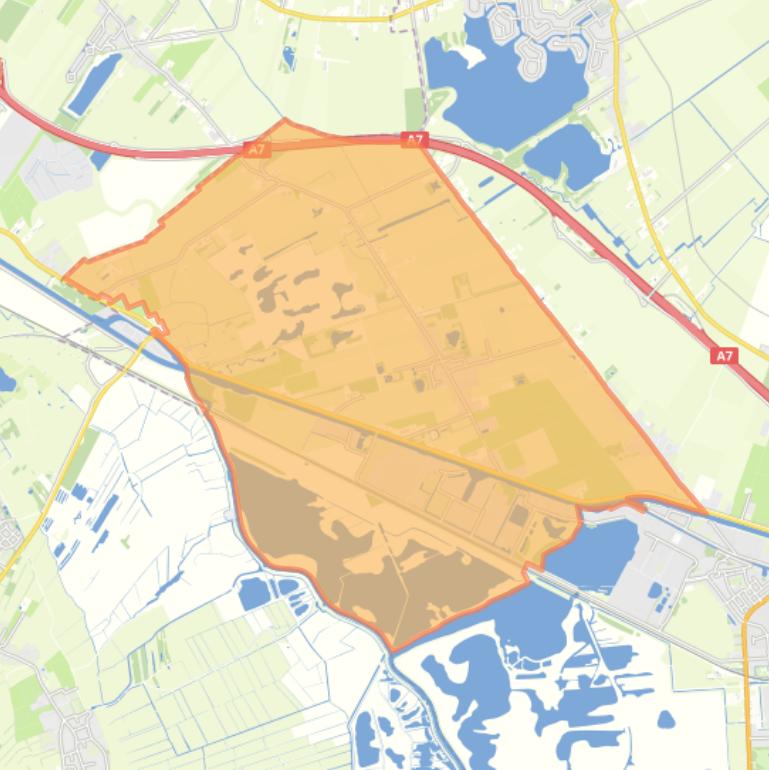 Kaart van de woonplaats Westerbroek.