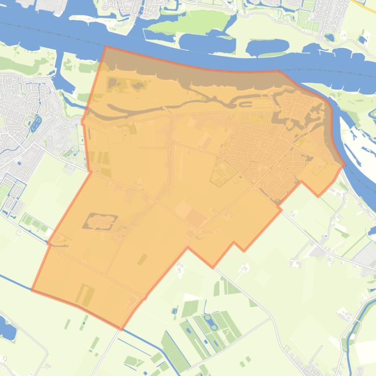 Kaart van de woonplaats Woudrichem.