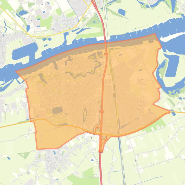 Kaart van de woonplaats Zaltbommel.