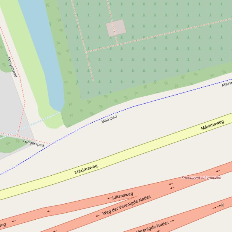Kaart van het Maaspad.