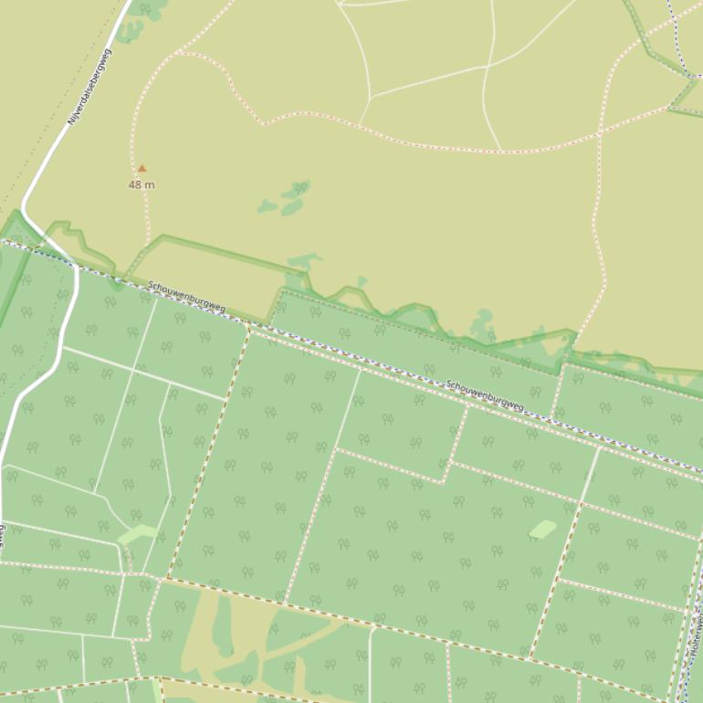 Kaart van de Schouwenburgweg.