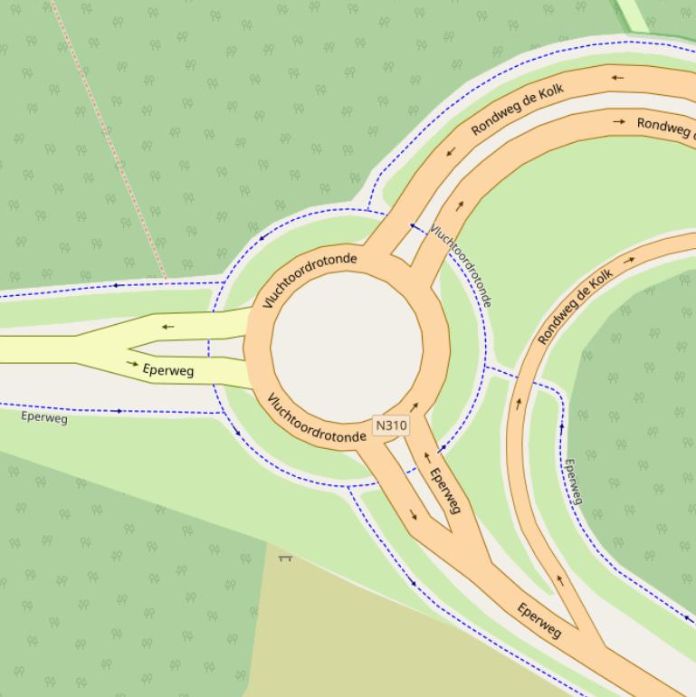 Kaart van  Vluchtoordrotonde.