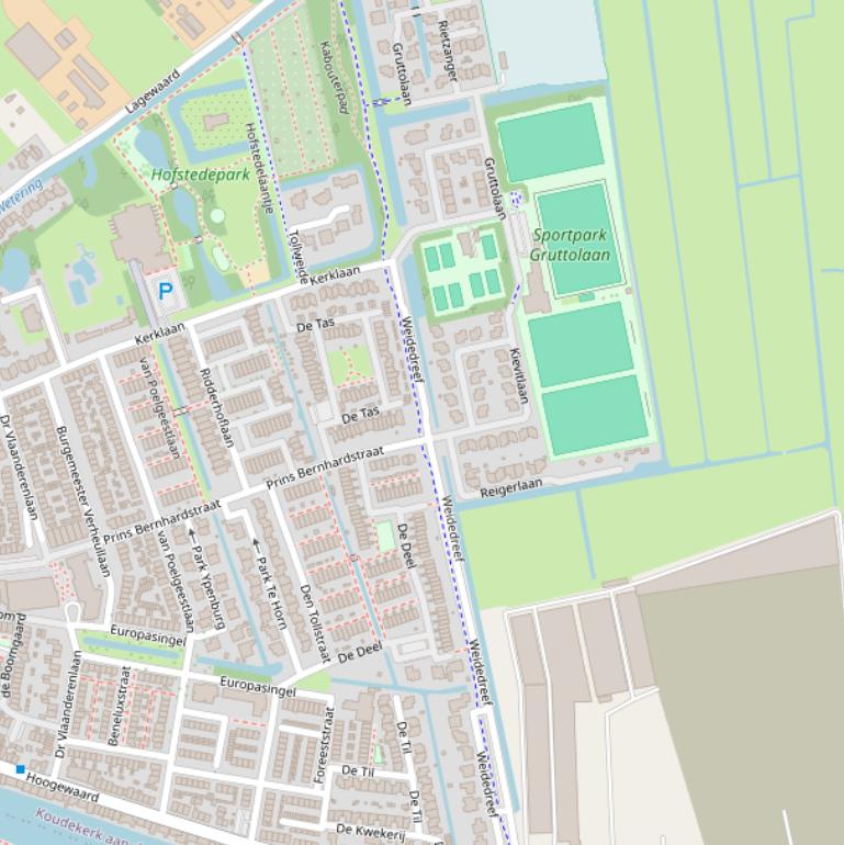 Kaart van de Weidedreef.