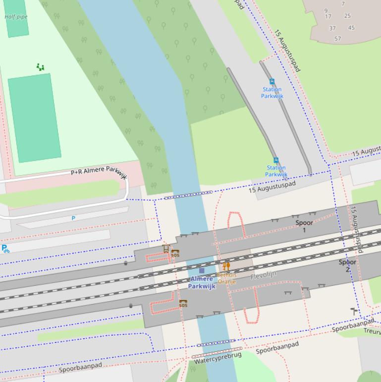 Kaart van de 15 Augustusbrug.