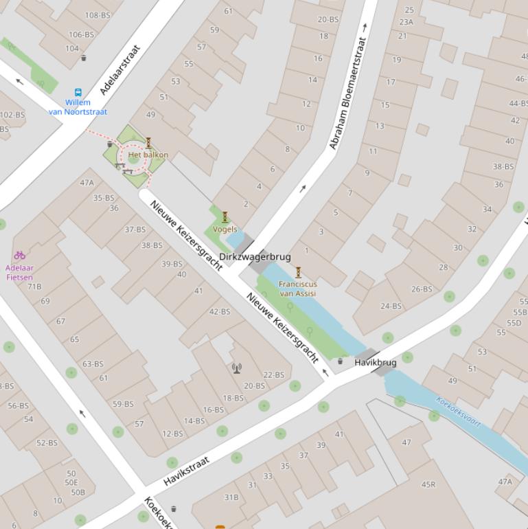 Kaart van de Abr. Bloemaertbrug.