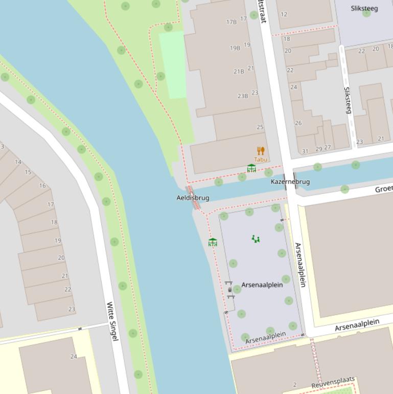 Kaart van de Aeldisbrug.