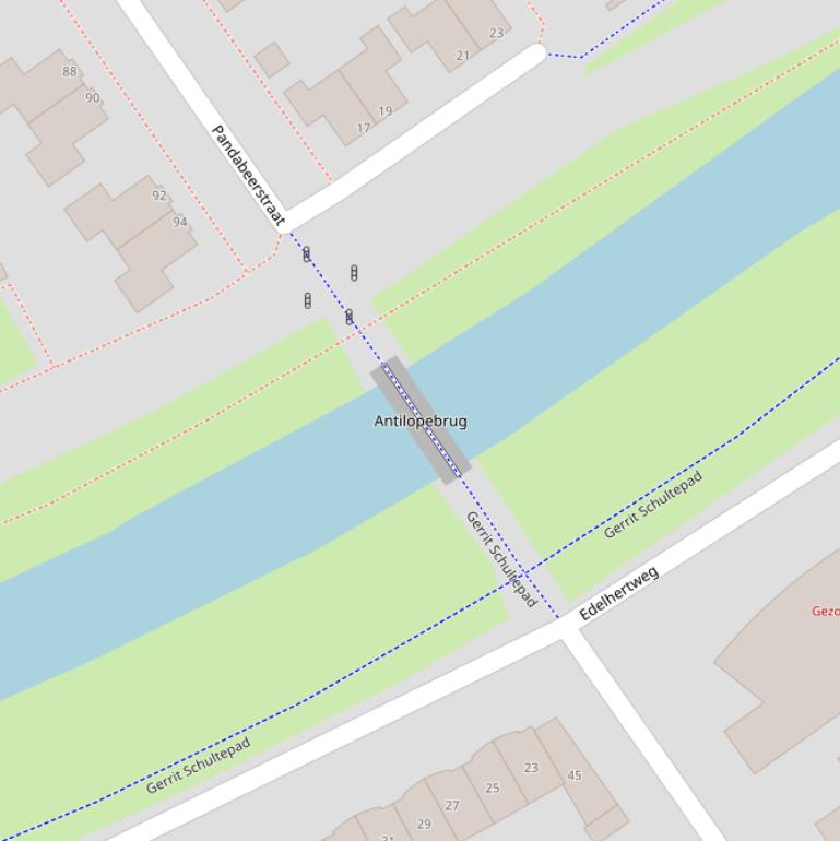 Kaart van de Antilopebrug.