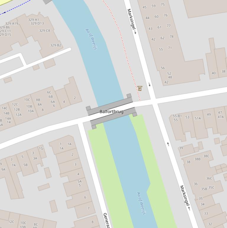 Kaart van de Balfortbrug.