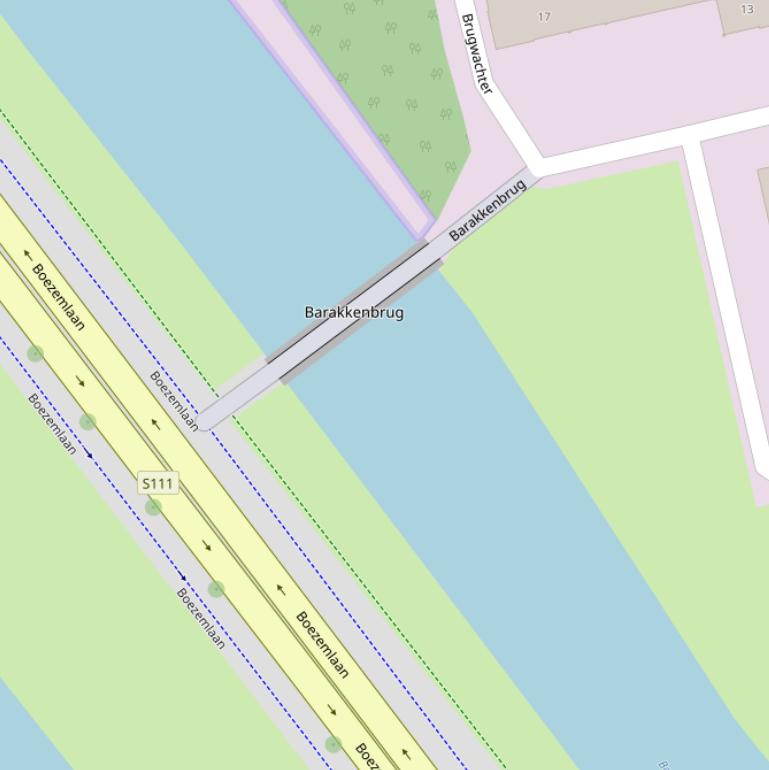 Kaart van de Barakkenbrug.