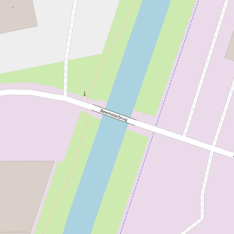 Kaart van de Beemsterbrug.