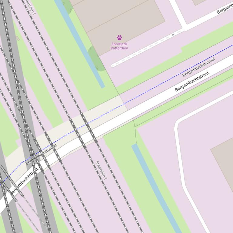 Kaart van de Bergambachttunnel.