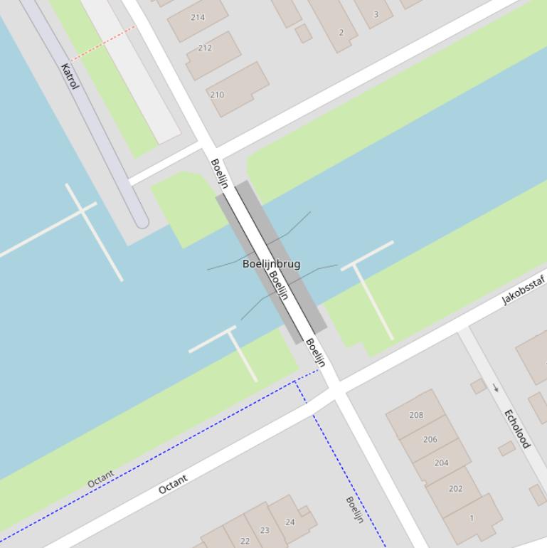 Kaart van de Boelijnbrug.