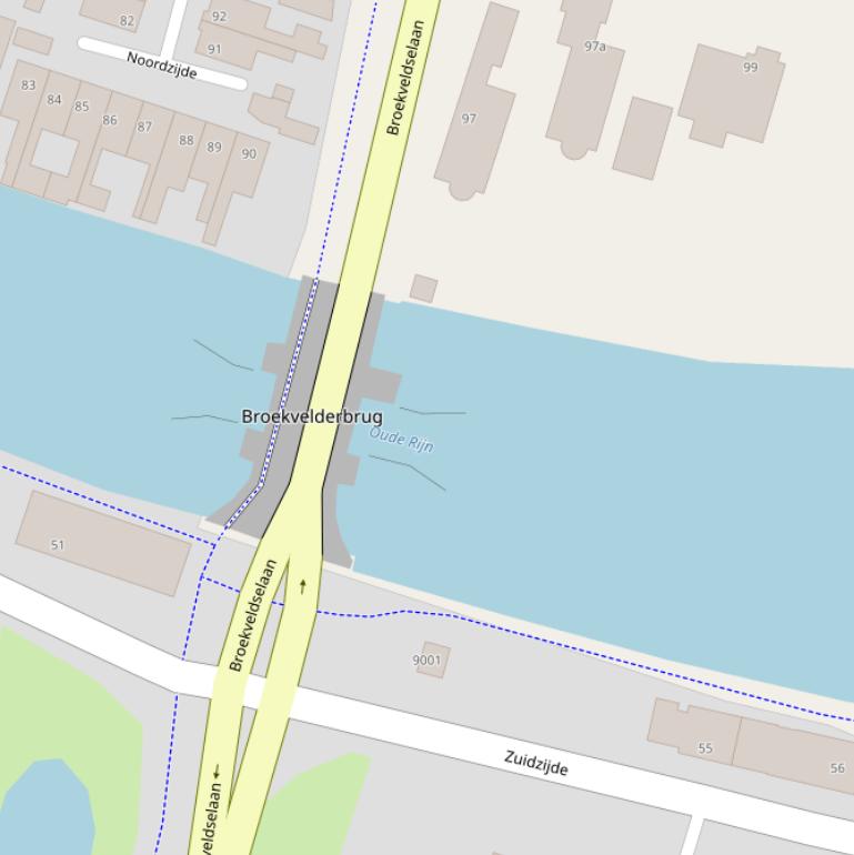 Kaart van de Broekvelderbrug.