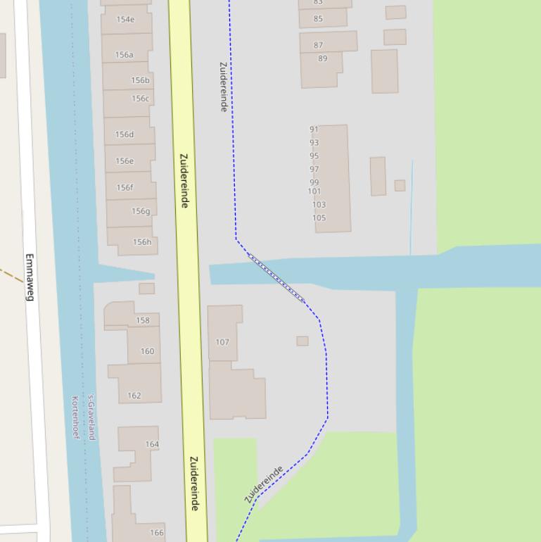 Kaart van de Brouwersvaartbrug.